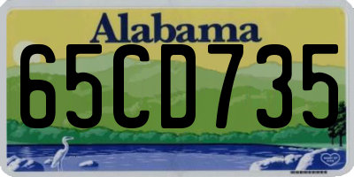 AL license plate 65CD735