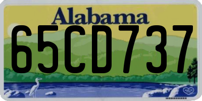 AL license plate 65CD737