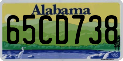 AL license plate 65CD738