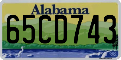 AL license plate 65CD743