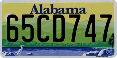 AL license plate 65CD747