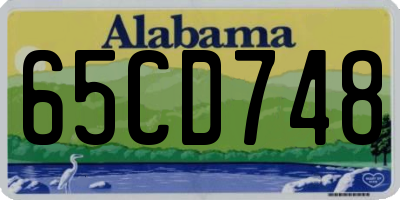 AL license plate 65CD748