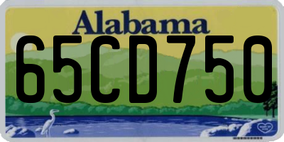 AL license plate 65CD750