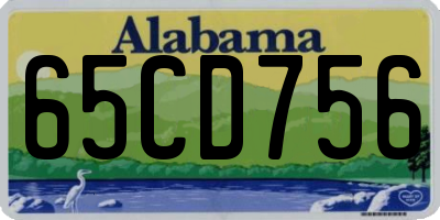 AL license plate 65CD756