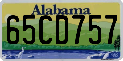 AL license plate 65CD757
