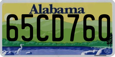 AL license plate 65CD760