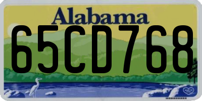 AL license plate 65CD768