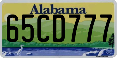 AL license plate 65CD777