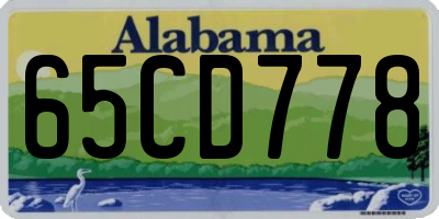 AL license plate 65CD778