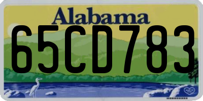 AL license plate 65CD783