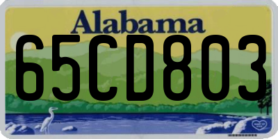 AL license plate 65CD803