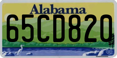 AL license plate 65CD820