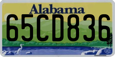 AL license plate 65CD836