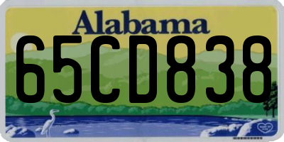 AL license plate 65CD838