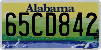 AL license plate 65CD842