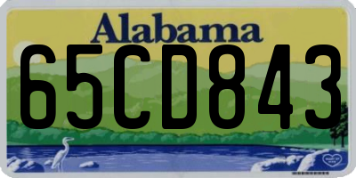 AL license plate 65CD843