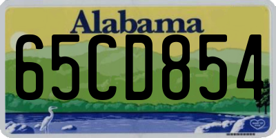 AL license plate 65CD854