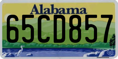 AL license plate 65CD857