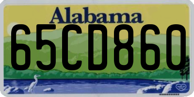 AL license plate 65CD860