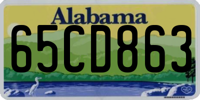 AL license plate 65CD863