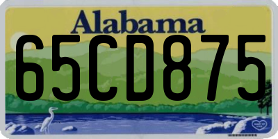 AL license plate 65CD875