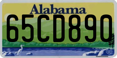 AL license plate 65CD890