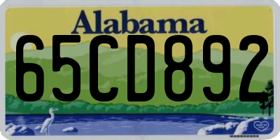 AL license plate 65CD892