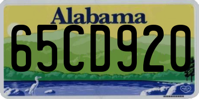 AL license plate 65CD920