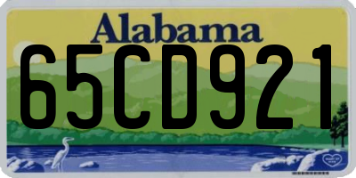 AL license plate 65CD921