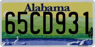 AL license plate 65CD931