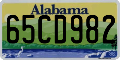 AL license plate 65CD982