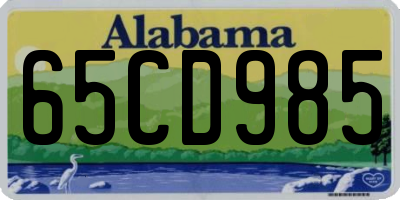 AL license plate 65CD985