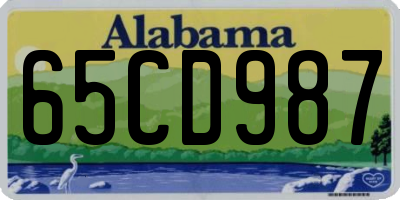 AL license plate 65CD987