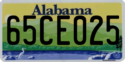 AL license plate 65CE025