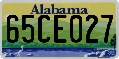 AL license plate 65CE027