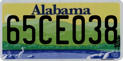 AL license plate 65CE038