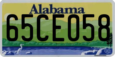 AL license plate 65CE058