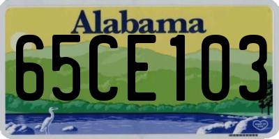 AL license plate 65CE103