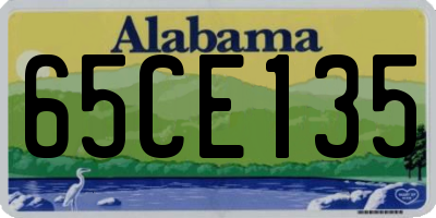 AL license plate 65CE135