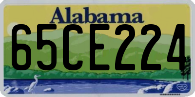 AL license plate 65CE224