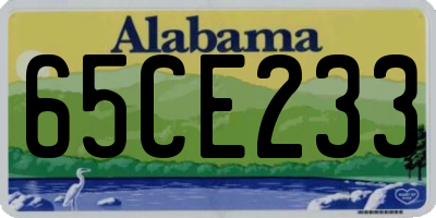 AL license plate 65CE233
