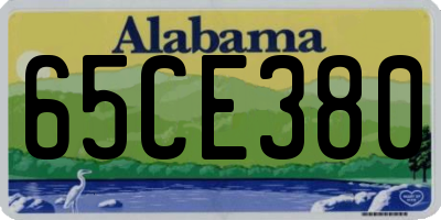 AL license plate 65CE380