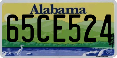 AL license plate 65CE524
