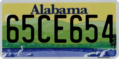 AL license plate 65CE654