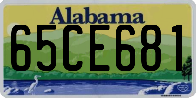 AL license plate 65CE681