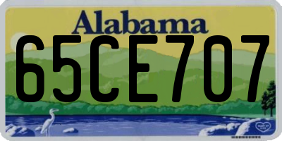 AL license plate 65CE707