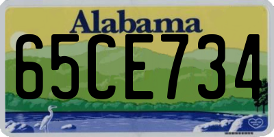 AL license plate 65CE734