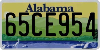 AL license plate 65CE954