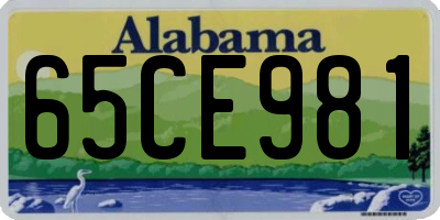 AL license plate 65CE981