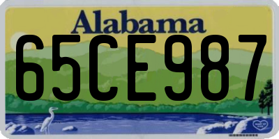 AL license plate 65CE987